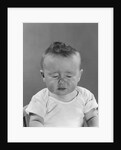 Portrait baby with eyes tightly closed by Anonymous