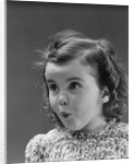 Portrait brunette little girl with surprised amazed facial expression by Anonymous