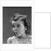 Portrait brunette little girl with surprised amazed facial expression by Anonymous