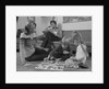 Family mother kids playing board game living room floor father reading newspaper by Anonymous