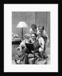 Father reading to family in chair by Anonymous