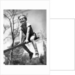 Boy on seesaw smiling by Anonymous
