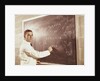 Science professor writing a formula for chelating agent on chalkboard by Anonymous
