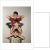 Boys posing as three wise monkeys see no evil hear no evil speak no evil by Anonymous