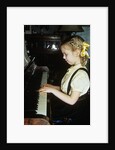 Little blond girl playing practicing the piano by Anonymous
