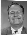 Portrait man close-up head eyes closed smiling big sweet smile by Anonymous