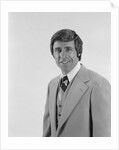 Smiling portrait business man three piece suit with vest by Anonymous