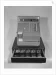 Cash register with money in the open till drawer by Anonymous