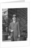 Portrait businessman wearing hat suit holding briefcase by Anonymous
