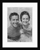 Smiling couple man woman in swimming pool by Anonymous