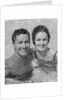 Smiling couple man woman in swimming pool by Anonymous