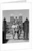 College aged student couple walking through campus gates university of pennsylvania by Anonymous
