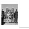 College aged student couple walking through campus gates university of pennsylvania by Anonymous