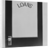 Office door glass panel with sign loans by Anonymous