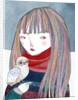 A girl with a small owl sitting on her hand by Anonymous