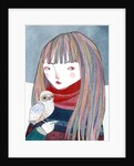 A girl with a small owl sitting on her hand by Anonymous