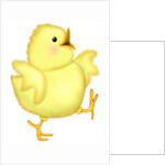 A happy chick spreading its wings as it walks by Anonymous