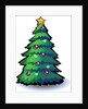 A Christmas tree with ornaments, snowflakes and a star by Anonymous