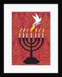 A dove rising from the candles of a menorah by Anonymous