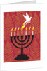 A dove rising from the candles of a menorah by Anonymous