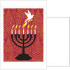 A dove rising from the candles of a menorah by Anonymous