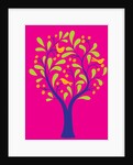 A fruit tree with birds in it on a pink background by Anonymous