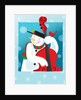 A happy snowman playing an upright bass by Anonymous