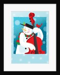 A happy snowman playing an upright bass by Anonymous