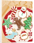 An illustration of Christmas themes cookies by Anonymous