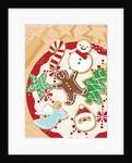 An illustration of Christmas themes cookies by Anonymous