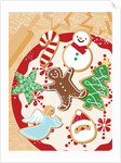 An illustration of Christmas themes cookies by Anonymous