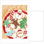 An illustration of Christmas themes cookies by Anonymous