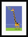 A giraffe about to eat leaves on a tree by Anonymous
