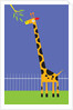 A giraffe about to eat leaves on a tree by Anonymous