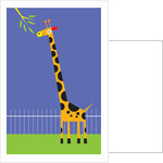 A giraffe about to eat leaves on a tree by Anonymous