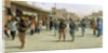 Troops patrolling market in Iraq by Anonymous