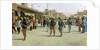 Troops patrolling market in Iraq by Anonymous