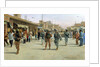 Troops patrolling market in Iraq by Anonymous