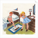 Boy and girl getting ready for school by Anonymous
