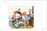 Boy and girl getting ready for school by Anonymous