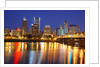 Portland, Oregon and Willamette River at dawn by Anonymous
