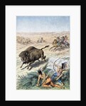 Native American men hunting bison by Anonymous