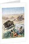 Native American men hunting bison by Anonymous
