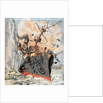 Russian ship sunk by Japanese torpedo during Russo-Japanese War by Anonymous