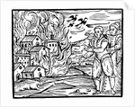 Witches destroying a house by fire by Anonymous