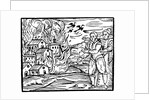 Witches destroying a house by fire by Anonymous