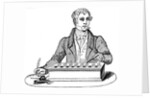 Clerk using a Pascal adding machine by Anonymous