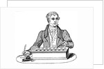Clerk using a Pascal adding machine by Anonymous
