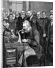 Alexander Graham Bell making telephone call by Anonymous