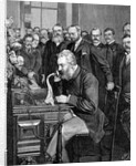 Alexander Graham Bell making telephone call by Anonymous